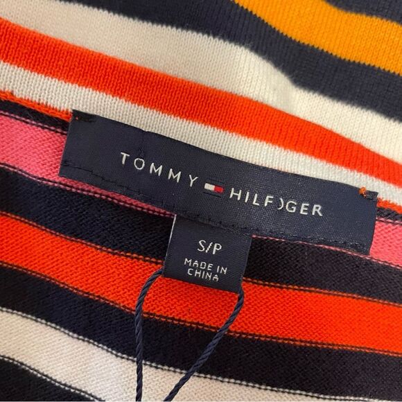 Tommy Hilfiger Stripped V Neck Cotton Long Sleeve Sweater S/P NWT - Picture 7 of 7